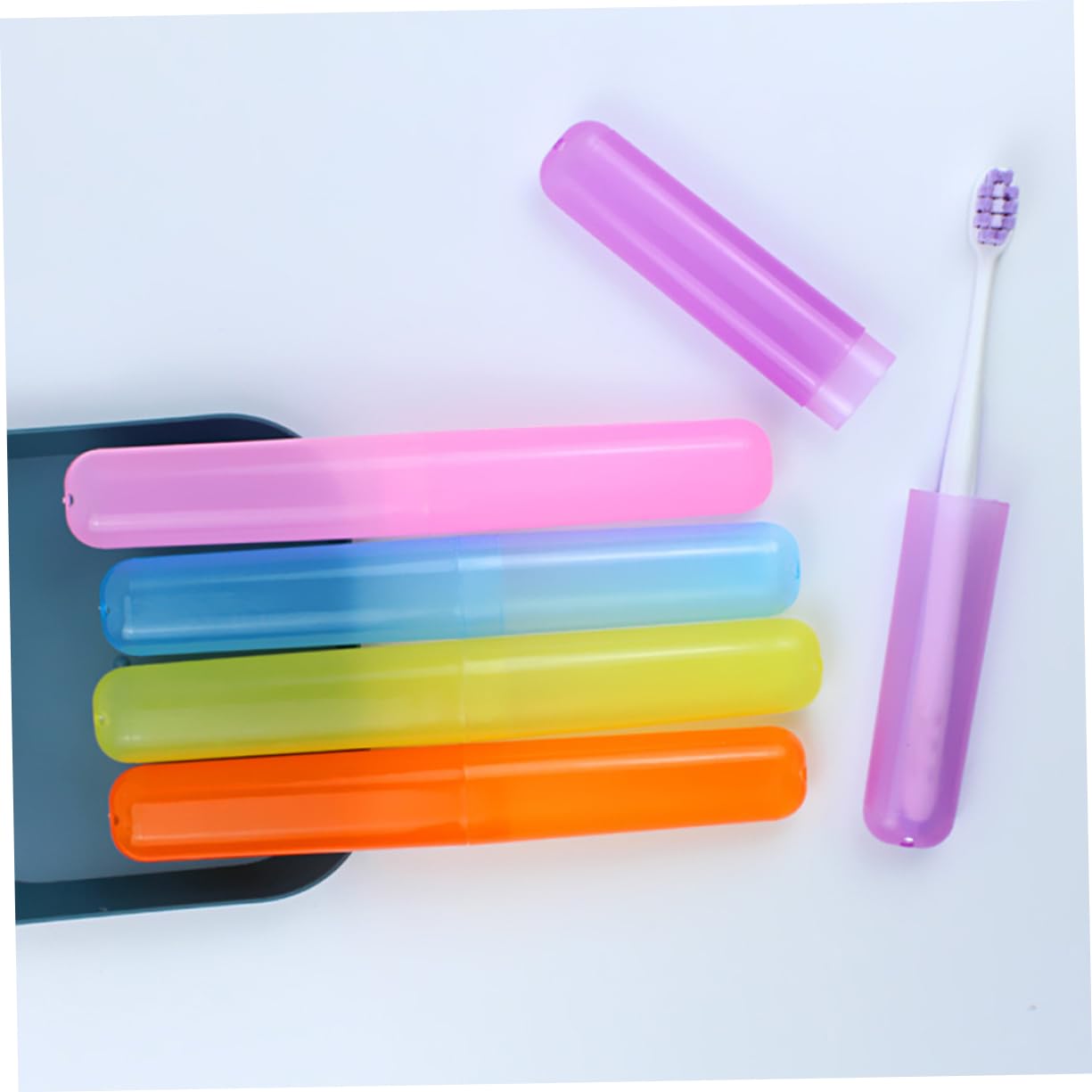 MAGICLULU 84 Piezas Estuche para Cepillos De Color Caja De Cepillo De Pasta Caja De Pasta De De Plástico Fundas para Cepillos De Páginas
