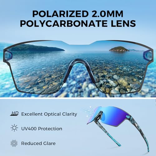 Image of KastKing Tarkio Polarized Fishing Sunglasses, One Piece PC Lens Rimless