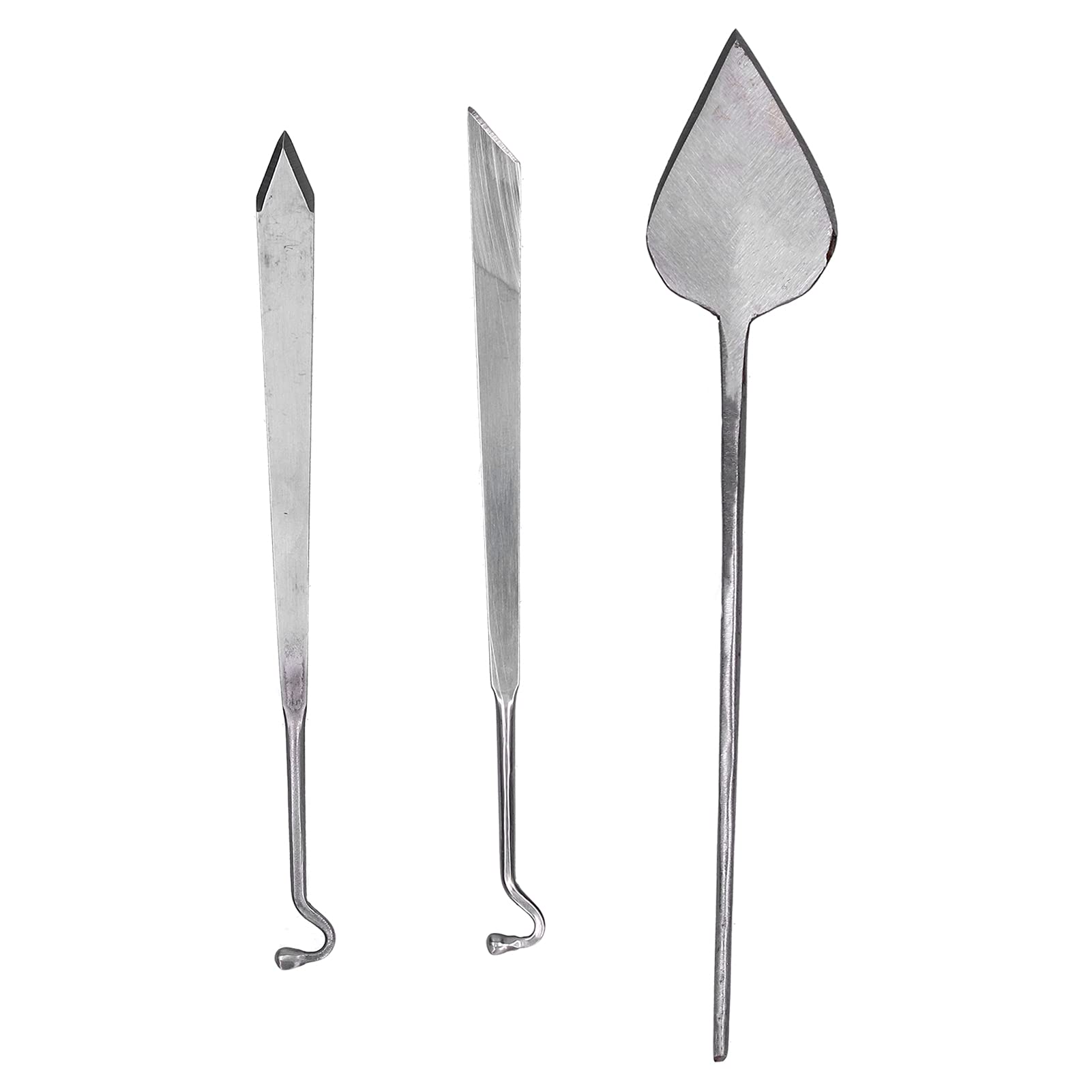 Pig Castration Knife, Peach?Shaped + Leaf?Shaped + Oblique Knife, Stainless Steel Castration Tools Set, Animal Husbandry Surgical Supplies