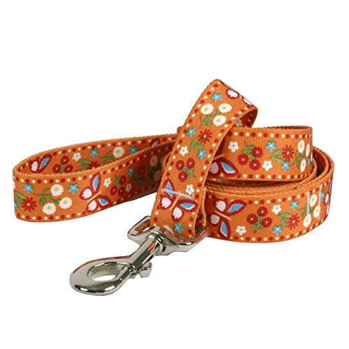 Yellow dog design standard lead, festive butterfly orange, 1" x 60" (5 ft. ) 1 Yellow dog design standard lead, festive butterfly orange, 1" x 60" (5 ft. )