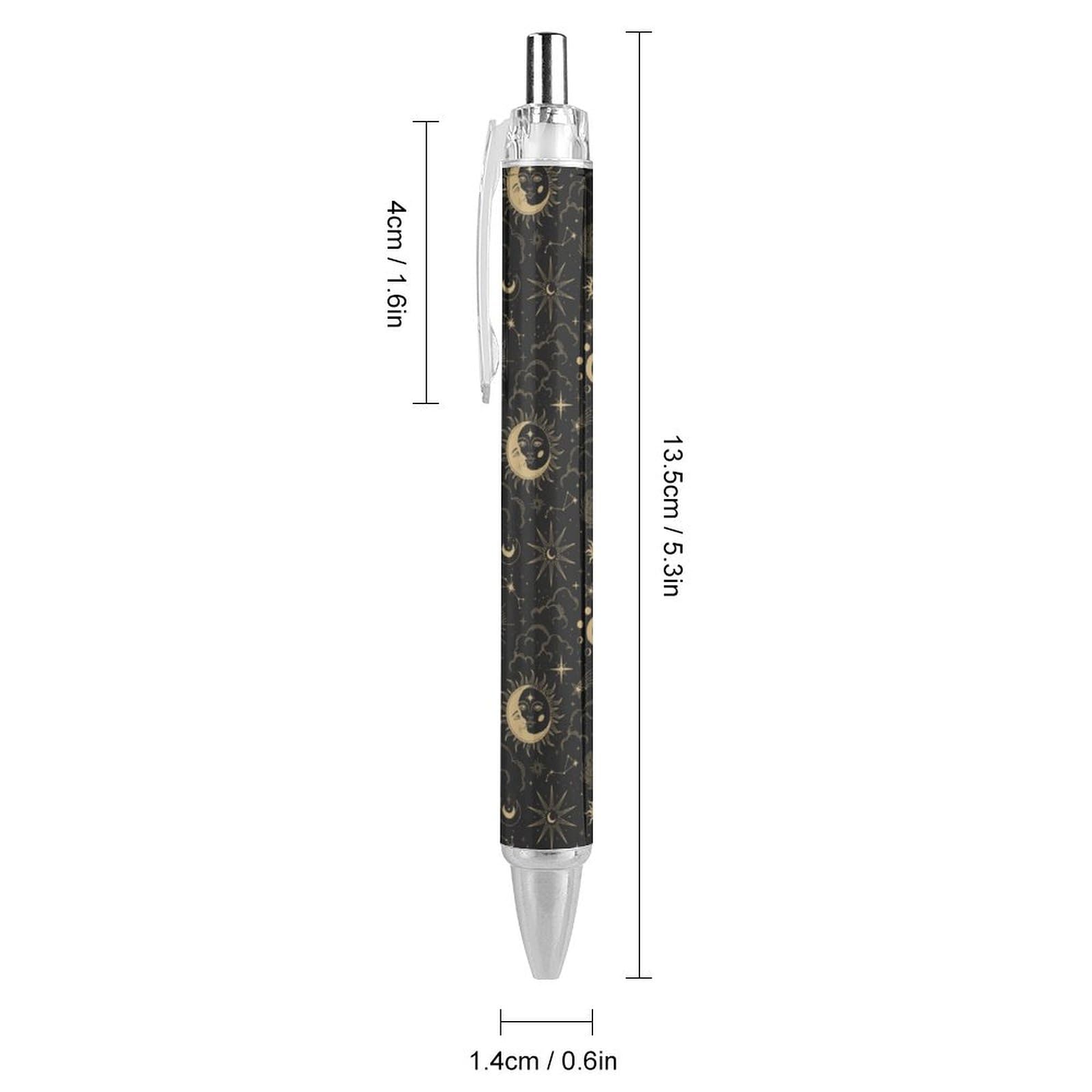 Niapessel Lot De 4 Stylos à Bille Noirs Rétractables à Encre Gel Lisse à Pointe Fine De 0,5 Pour L'école, Le Bureau, Beaux Paysages, Motif Lacs