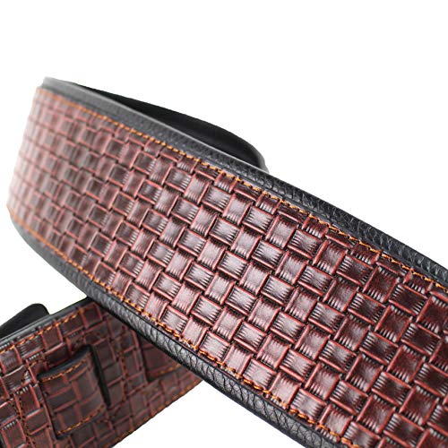 Walker And Williams GP-10 Sangle tissée avec gant rembourré et dos en cuir et nez effilé Marron bourbon - Les Beatles, Paul McCartney, John Lennon, RIngo Starr, George Harrison Walker And Williams GP-10 Sangle tissée avec gant rembourré et dos en cuir et nez effilé Marron bourbon – Image 4