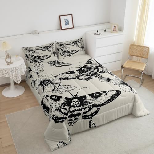 Image of Feelyou Gothic Skull Bedding Set Full Size for Kids Teens Adults