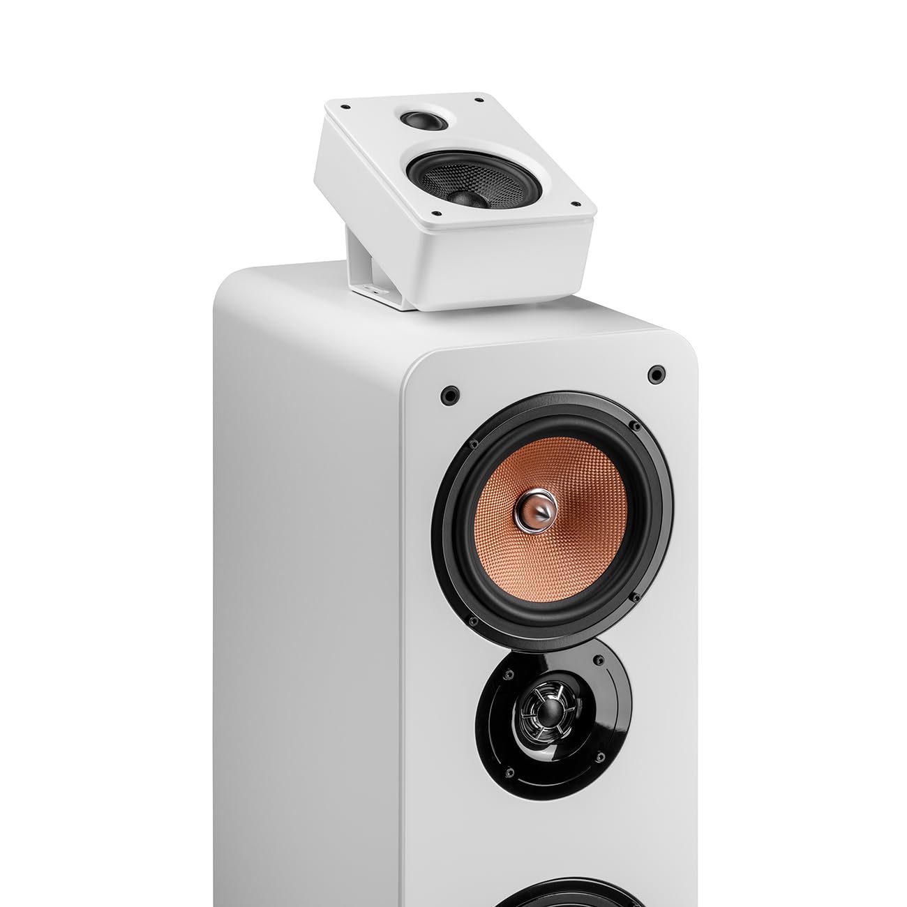 Teufel REFLEKT – Lot de 2 Paires d’Enceintes Dolby Atmos, compatibles présente, Avant ou arrière, pour système Home cinéma (Blanc)