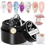NAILGIL FESTE BUILDER GEL-NAGELVERLÄNGERUNG, SOLID NAIL GLUE GEL 3D NAGELSKULPTUR WITH NAGELFORM, MNIKÜRE SALON DIY ZU HAUSE, KLAR 15G(0,5 FL OZ)