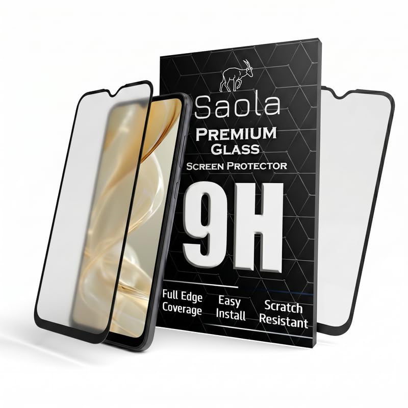 Image of Saola HD Matte Tempered Glass With 18H Hardness For Lava Bold N2 (Pack Of 2) with Hassle-less Installation Kit. Full screen Coverage. 6.75 inch