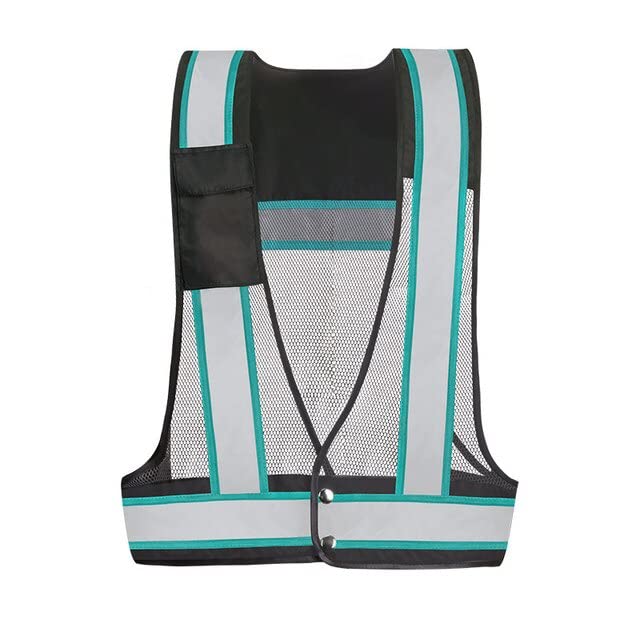 AAPIE Gilet di Sicurezza per Moto da Uomo Gilet da Corsa Gilet ad Alta visibilità Abbigliamento da Corsa Riflettente per Guidatore con Tasca sul Petto