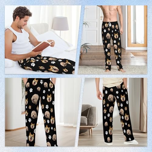 Personalized Pajamas Pants For Men Custom Pajama Pants Pajama Funny Pj Pants With Photo Pet Face3