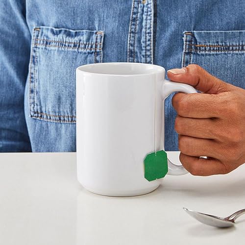 Taza grande de cerámica 15 oz color blanco miniatura 6