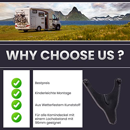 Kondenswasserablauf 96mm Lochabstand TRUMA - Kondensatwasserablauf Kamin Schild - Wohnwagen - Zubehör Wohnmobil - Ablauf für Kaminabdeckung und Kaminkappe - Kamindeckel Abgaskamin Camper