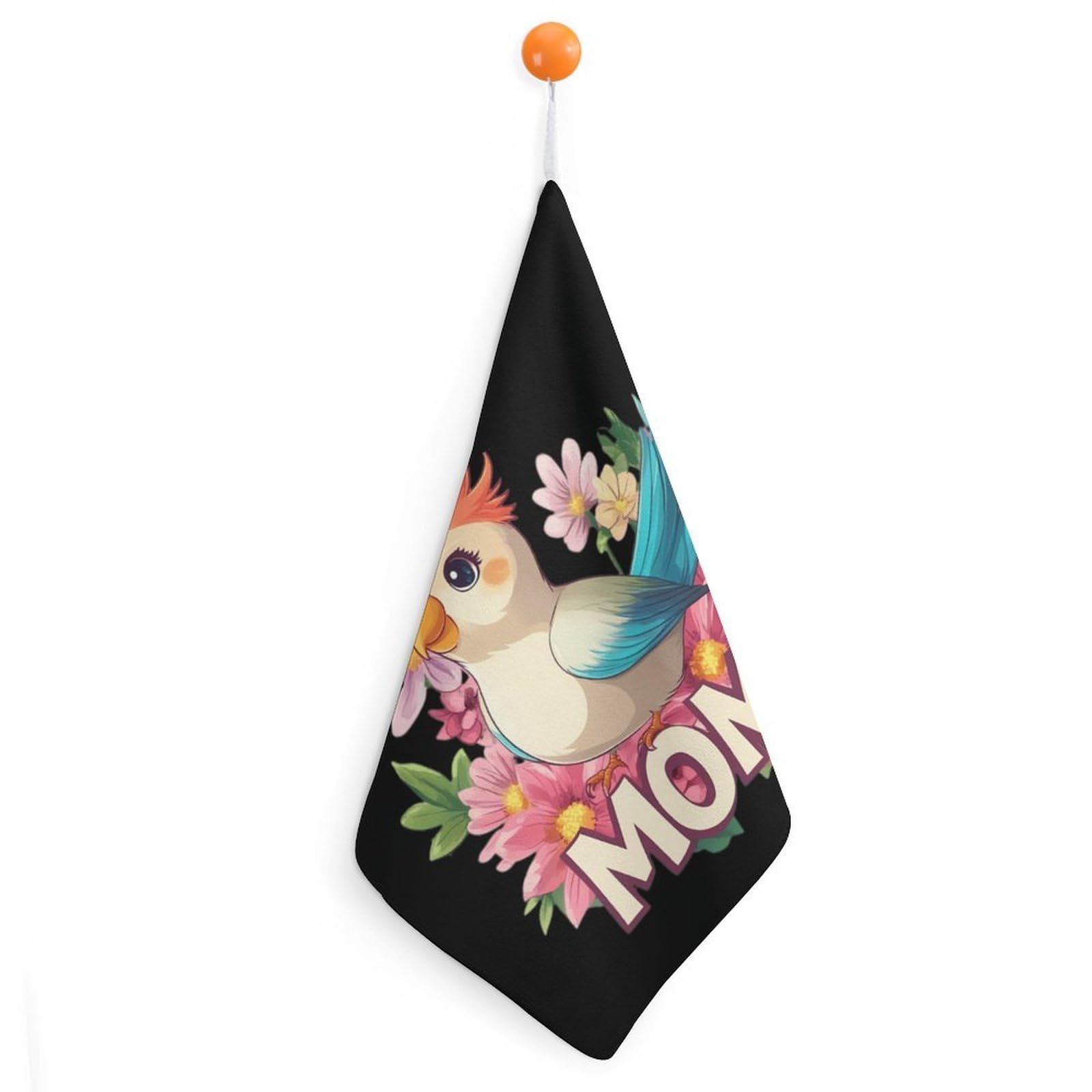 CGSBNGHA Cockatiel-Mom-Bird Parrot Hand Towel Hanging Face Towels Cleaning Cloths Handkerchief for Bathroom Kitchen