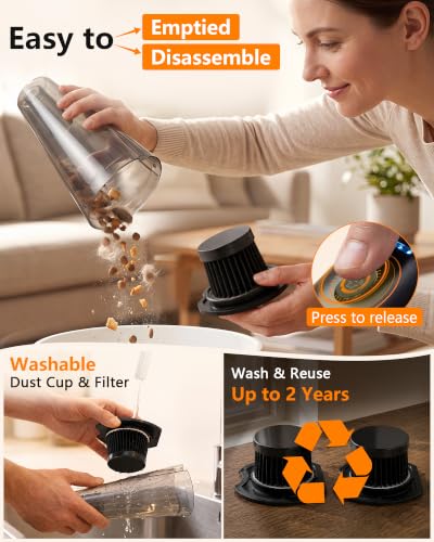 Image of 26000Pa Powerful Handheld Vacuum Cordless: 15-Min Quick Cleaning 120㎡ Rooms
