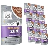 I AND LOVE AND YOU Feed Meow Zen Wet Cat Food - Sardine + Tuna - Mood Support, Grain Free, Shredded, 3oz Pack of 12