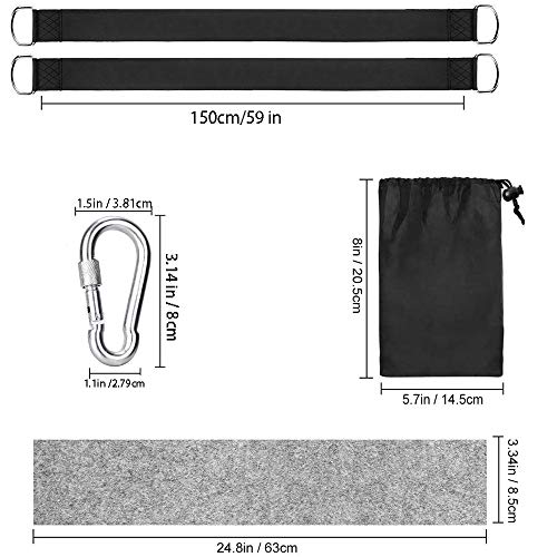 YUEMING Schommelbevestiging, Hangmat Bevestiging, Schommel Ophanging Riem Kit met 2 Karabijnhaken en D-ringen, Houdt tot… - Afbeelding 3