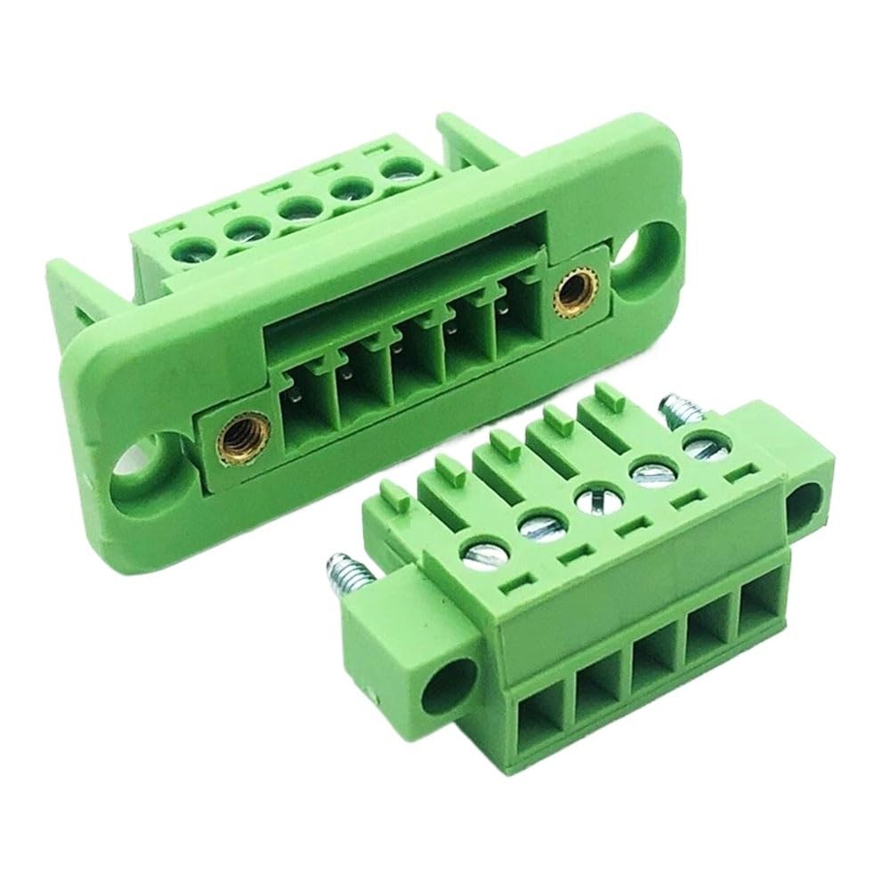 Conector de bloque de terminales enchufable, conectores de cableado sin soldadura, 15EDGWC, paso de 3,81mm, 2P/3P/4P/5P/6P/8P/9P/10P/11P/12P, 1 Juego(5P)