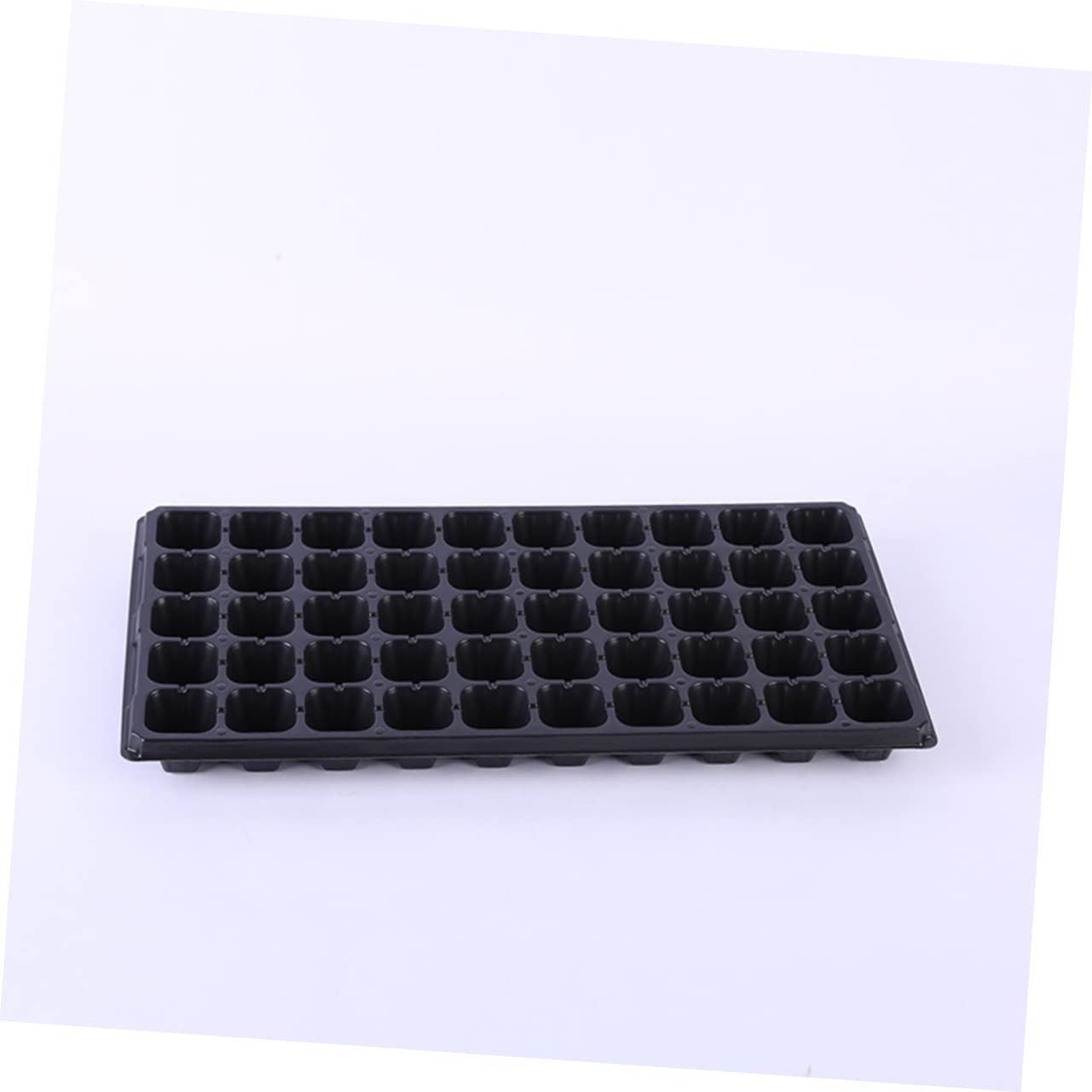 TOYANDONA Bandeja de Cultivo para Plantas 50 Cavidades de PVC Negro, Multi Ranuras sin Dañar Raíces, Paquete de 6 para Vivero y Cultivo al Aire Libre