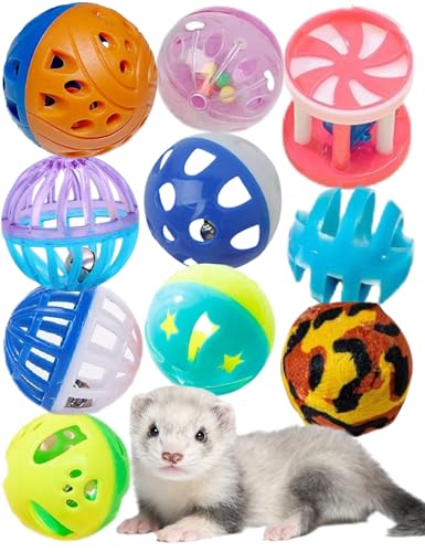 Ferret Toys 10-Pack Bell Balls, Sturdy & Attractive, Interactive ...