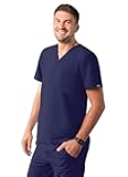 Adar Addition Scrubs for Men - Modern Multi Pocket V-Neck Scrub Top