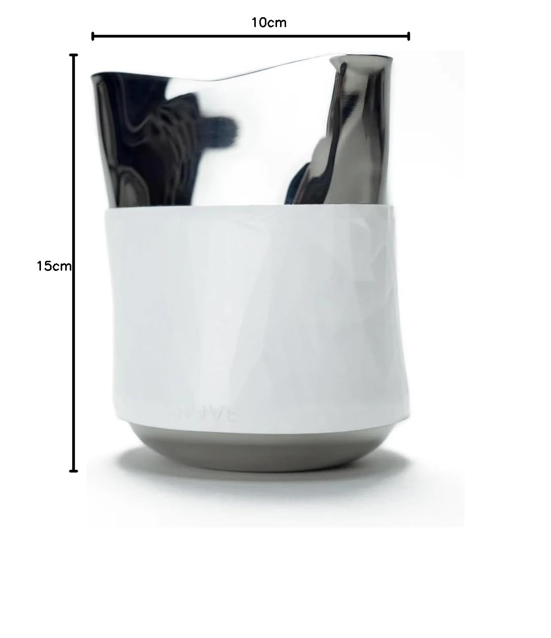 KRUVE Create Three Spout Latte Art - Jarra de 440 ml, acero inoxidable, diseño sin mango, tres perfiles únicos de boquilla (plata)