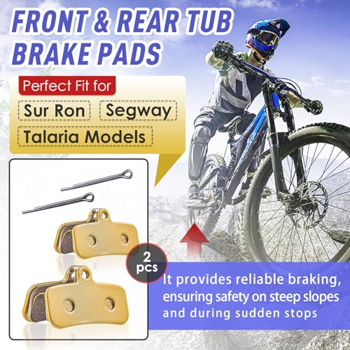 Image of 2 Packs Replacement Genuine Front and Rear Basin Brake Pads for Sur Ron Light Bee X /S, Talaria Sting MX3 R /MX4 and Segway X160 /X260, Electric Off-Road Bike Replacements