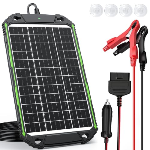 Image of Sun Energise 15W 12V Solar Battery Charger & Maintainer PRO, Built-in Smart MPPT Charge Controller, Waterproof 12 Volt Solar Panel Trickle Charging Kits for Car Auto Boat RV Marine Trailer Camper