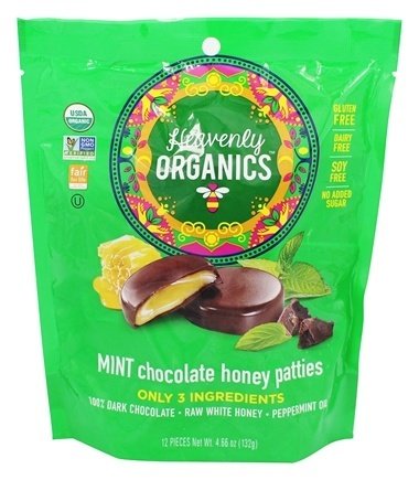 Heavenly Organics - Chocolate Honey Patties Mint - 12 Piece(s)