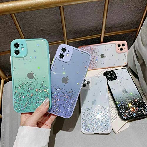 Image of VONZEE Case Compatible with iPhone 11 (6.1 inch), Non Moving Glitter Cover for Girls & Women Soft TPU Shockproof Anti Scratch Drop Protection Cover (Mint Green)