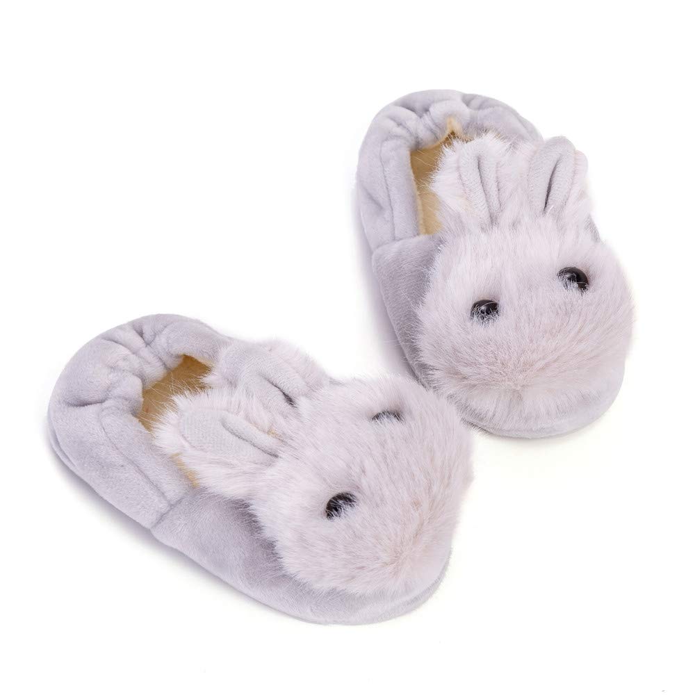 Baby Girls Cute Cartoon Warm House Slippers with Non-Slip Rubber Sole