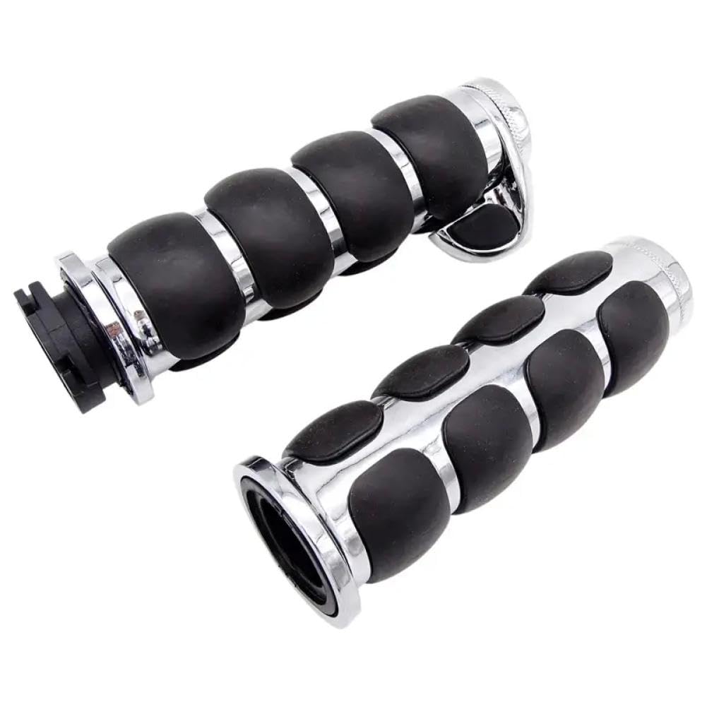 Manopole Manubrio Moto 25mm In Alluminio E Gomma Compatibili Con Softail Touring Street