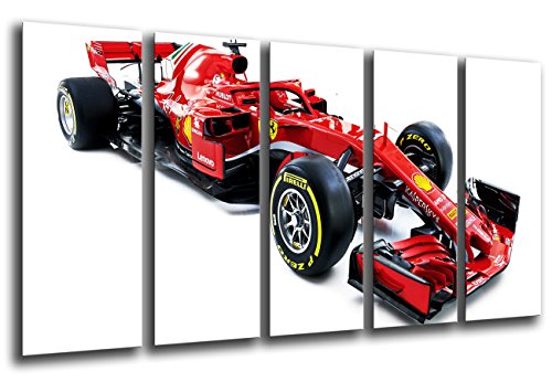 Cuadro Fotográfico Formula 1 Coches, Ferrari F1 sf71-h, Ferrari F1 2018, Sebastian Vettel, Kimi Raikkonen Tamaño total: 165 x 62 cm XXL