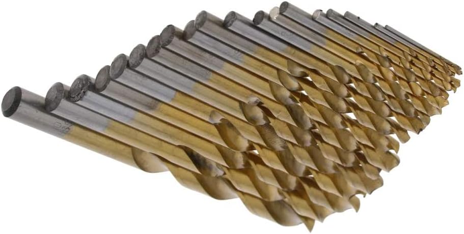 Utoolmart HSS Twist Drill Bit Set Titanium Coating Straight Shank Spiral Rotary Tool 1mm-10mm Drilling Dia 1 Set