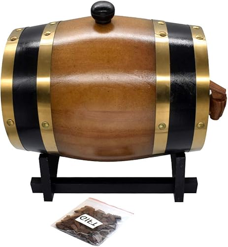 Botella dispensadora de whisky de roble de 5 L para vino, sin fugas, para guardar vinos y licores y whisky, color marrón