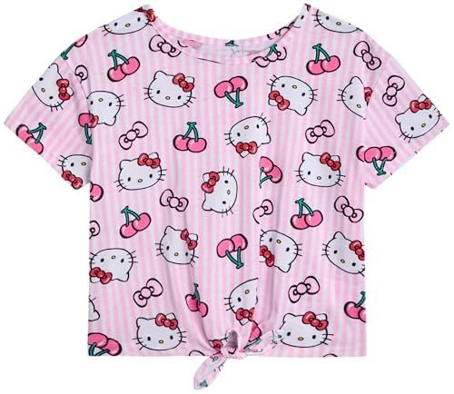 Hello Kitty Girls Shirts - Short Sleeve Cute Casual Crewneck Graphic Tees Shirts for Girls Tops T-Shirt (Sizes: 4-12)