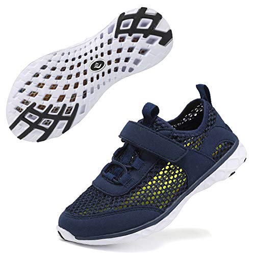 Boys & Girls Water Shoes Lightweight Comfort Sole Easy Walking Athletic Slip on Aqua Sock(Toddler/Little Kid/Big Kid)-U3ELTSX001-Navy-30