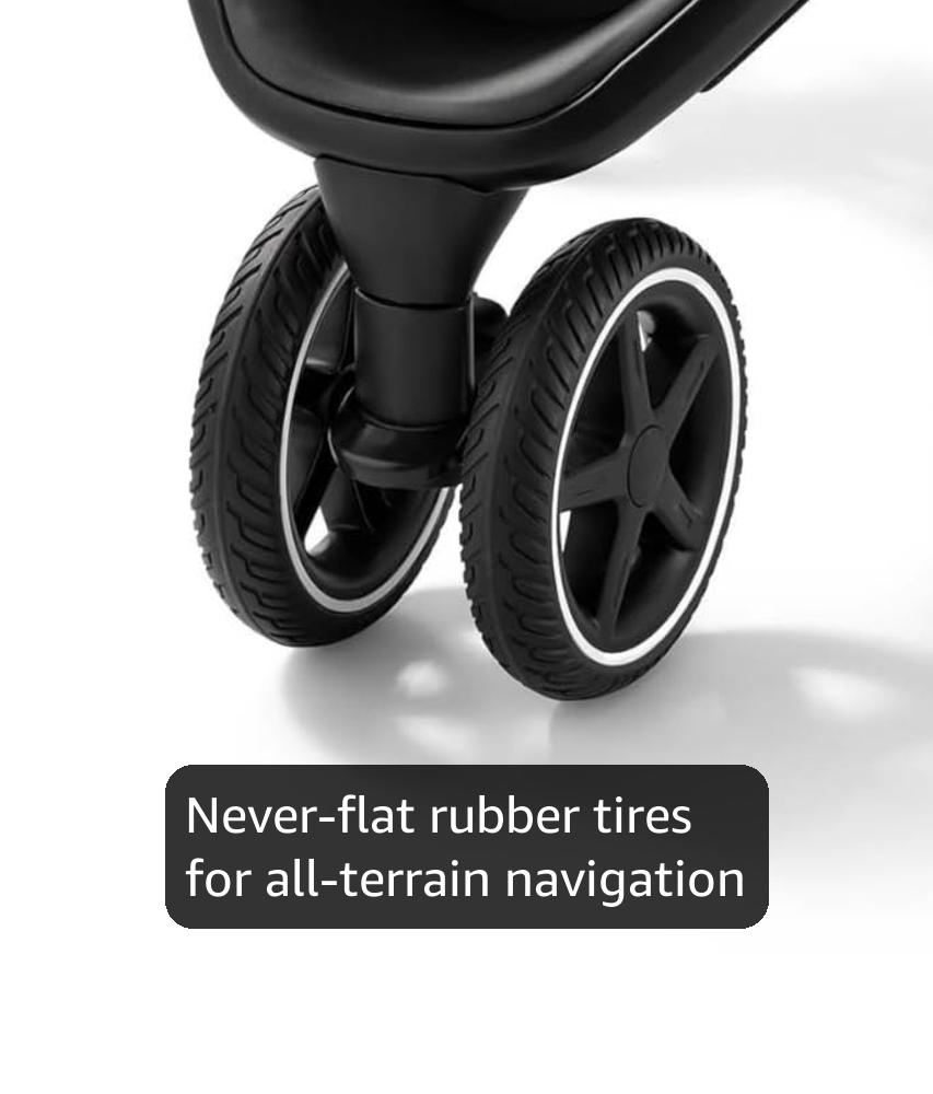 Graco Outpace LX All-Terrain 3-Wheel Baby Stroller, Cohen €” Compatible for Travel System, Easy One-Hand Fold, in-Seat Suspension for Comfortable Ride, Never-Flat Rubber Tires