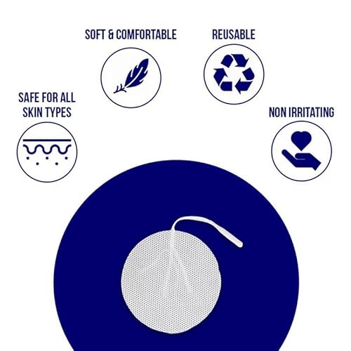 Syrtenty Tens Unit Replacement Pads - Pack Of 20 Round Patches For Muscle Stimulation & Therapy, 2'' Electro Pad Set #TOP5