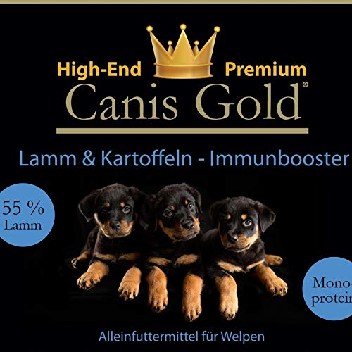 5 kg Canis Gold Welpen | Junior Lamm & Kartoffel | 55,3% Fleisch | Monoprotein Trockenfutter für alle Hunderassen