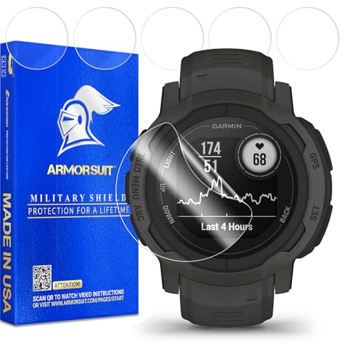 Image of ArmorSuit 6 Pack for Garmin Instinct 2 Solar (45mm) Screen Protector MilitaryShield HD Clear TPU Film - Made in USA