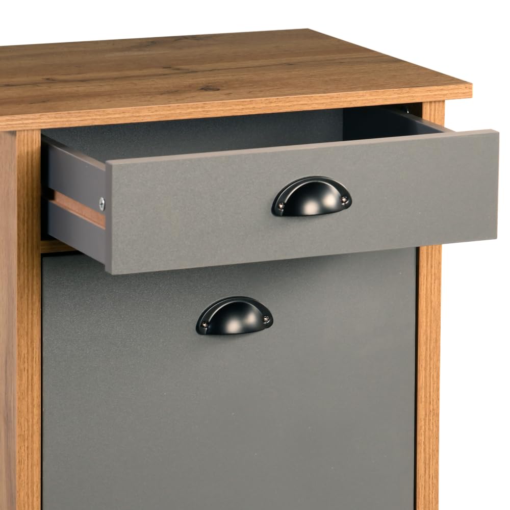 Kesper Carrello da cucina con sistema di raccolta differenziata, materiale: fibra, dimensioni: 50 x 79 x 37 cm, colore: marrone, grigio | 25528 13