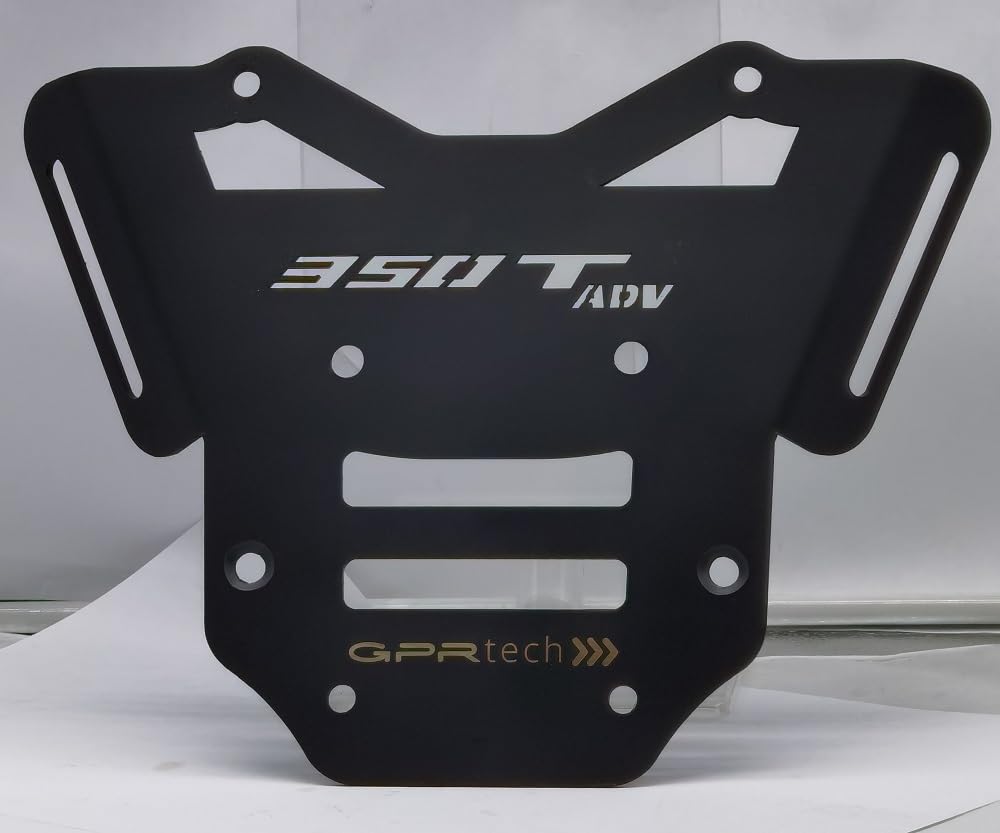 GPR Tech Compatible avec 350 T2 2022/2023 e5 Top Case ALPI-Tech 55 LT. Argent Top Case en Aluminium, Couleur Argent avec Plaque spécifique Incluse Capacité litres 55