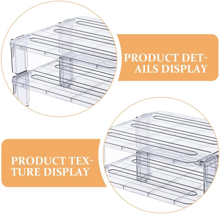 Miniatura 8 de Estante apilable para congelador, estante de almacenamiento de cocina, estante plegable para gabinete, organizador de nevera, estantes apilables,