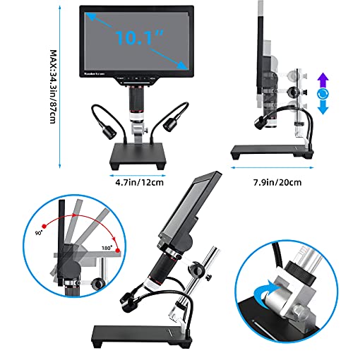Soldering Microscope, 10.1-Inch Hdmi Digital Microscope Coin Microscope, Compatible With Windows/Os/Tv, Supports 1080P Video Record, Lcd Digital Microscope For Adults With Station, 32Gb Tf Card #TOP2