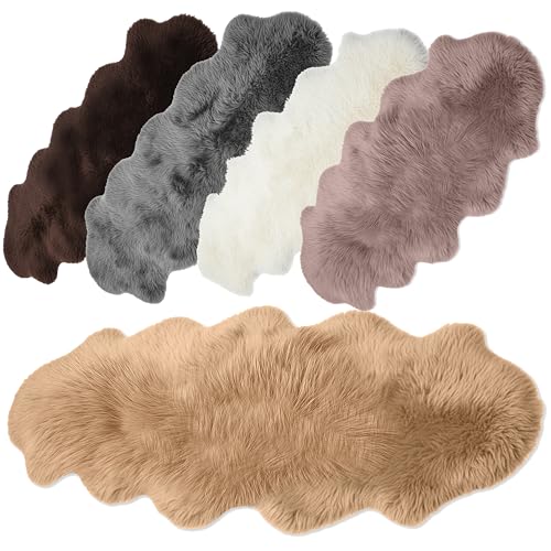 Andreas Dell Schaffell 190-200 cm (Cappuccino) – Echtes Lammfell Teppich, Naturfell Sheepskin, Weiches Schafspelz, Hochwertiger Fellteppich als...