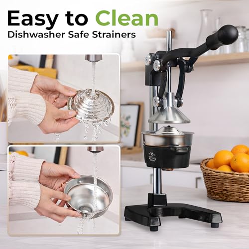 Zulay Kitchen Cast Iron Juicer - Heavy Duty Manual Juicer with Detachable Strainers for Easy Cleaning, Orange Juice Press for Citrus Fruits, Perfect for Bartenders, Juice Lovers & Health Enthusiasts: Home & Kitchen - view 1