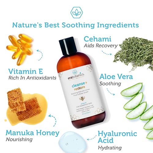 Manuka Honey Face Wash For Women And Men - Moisturizing Face Wash For Dry Skin With Organic Aloe Vera - Soothing Gentle Face Cleanser Made In Usa - Sulfate Free Facial Cleanser For Dry Skin 8 Oz #TOP1