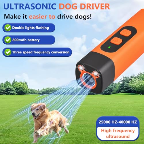 Antibell Ultraschall Gerät, Anti Bell Gerät Hunde, Wiederaufladbar, Ultraschall Hundegebell mit 3 Einstellbaren Frequenzen Stroboskop Taschenlampe, für Kleine Große Hunde Innen Außenbereich Hund