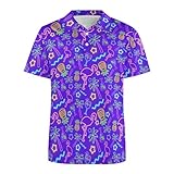 Funny Golf Polo Shirts for Men,Neon Flamingo Club Crazy Short Sleeve Golf Shirts,Lightweight Golf Polo Shirts for Dad,Grandpa,Husband,Large
