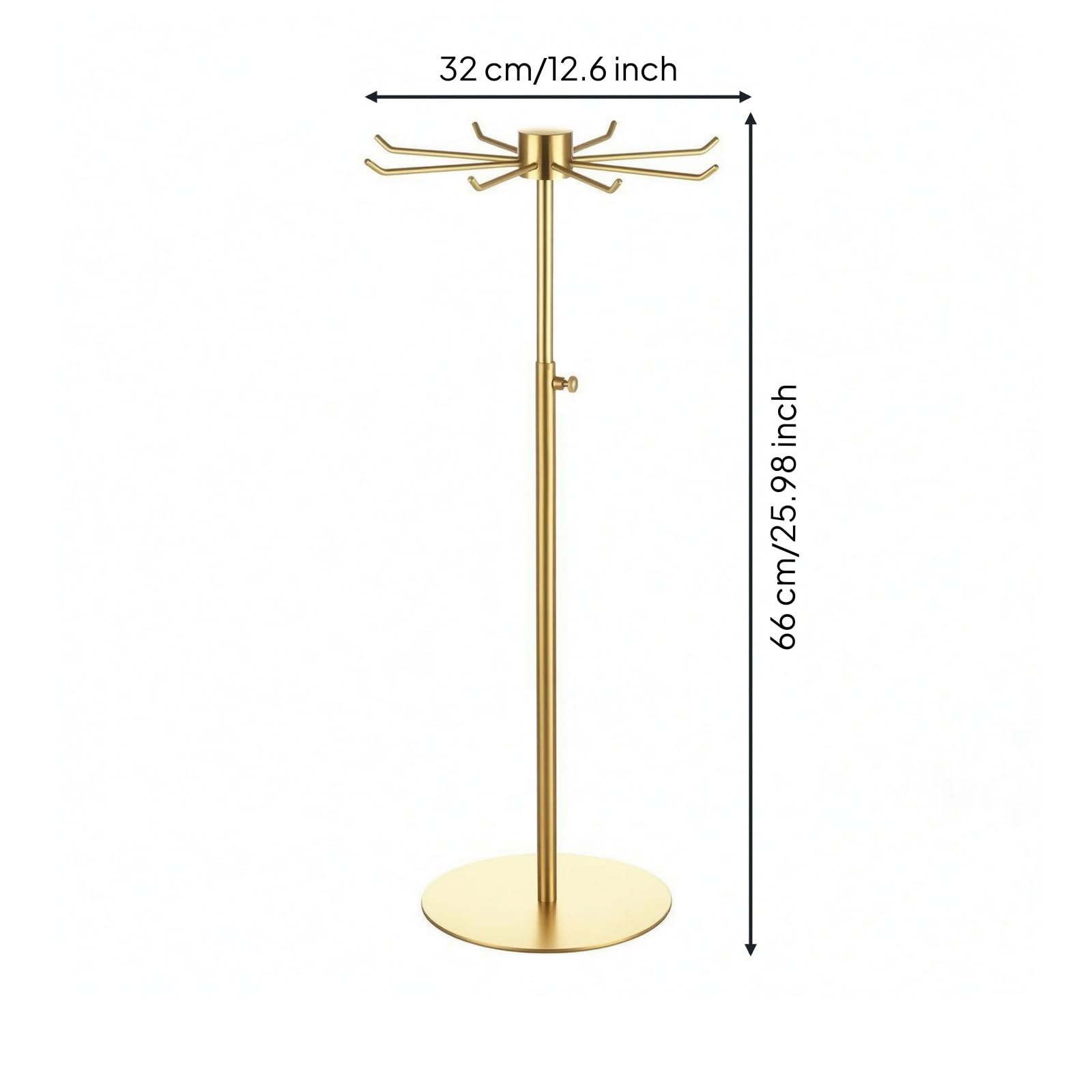 Albero Portagioie Multifunzione, Stile Finitura Titanio Spazzolato, 1 Livello Regolabile In Altezza