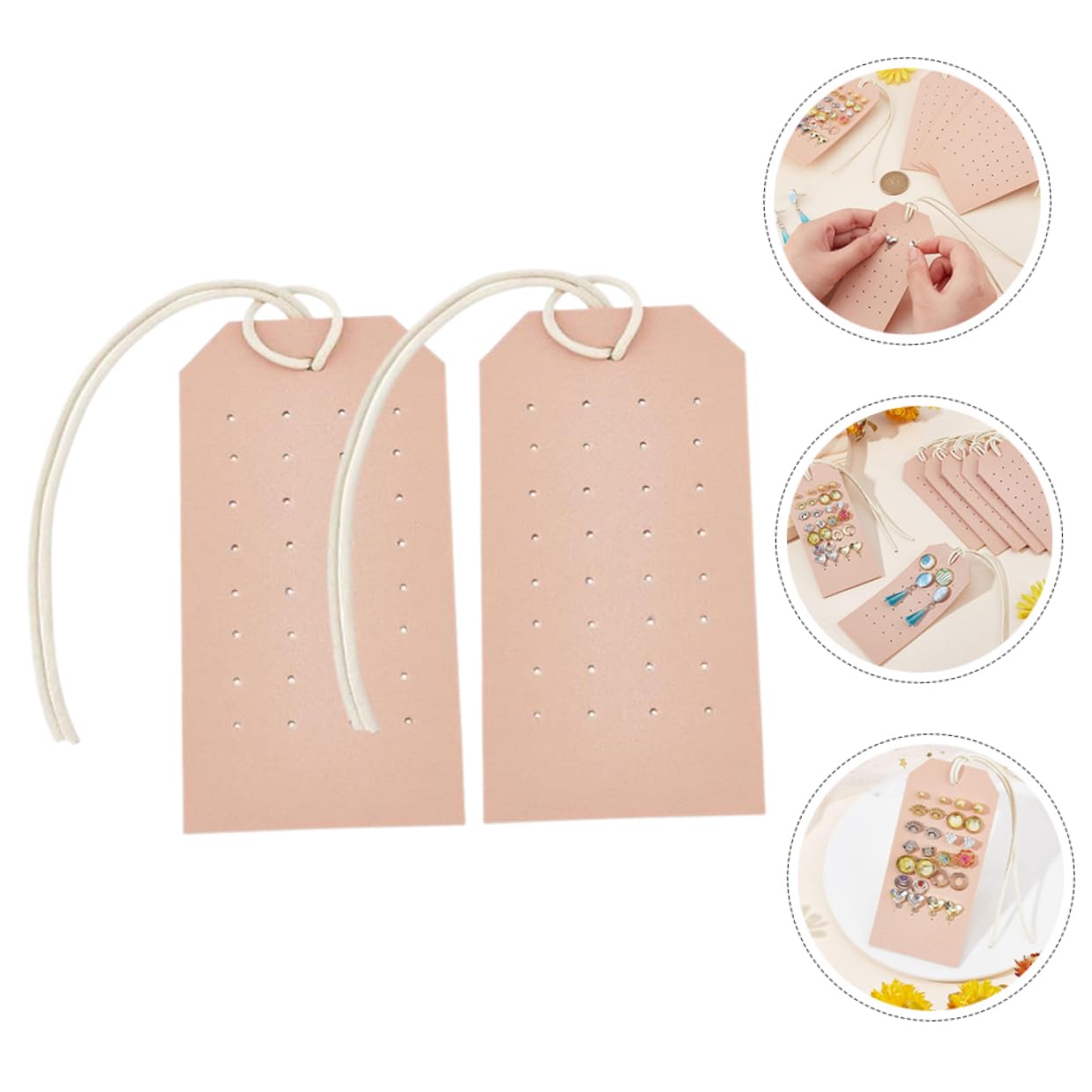 2PCS PU Leder Schmuck Rack Organizer Ohrringhalter für Frauen Ausstellungsständer