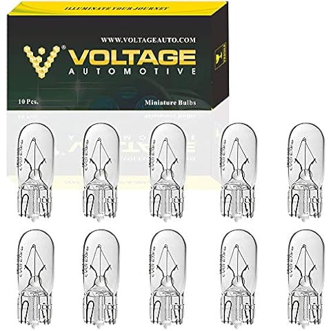 Voltage Automotive (10 Pack) 194 T10 Automotive Light Bulbs License Plate Dome Light Map Reading Light Trunk Light OEM Replacefment Cover